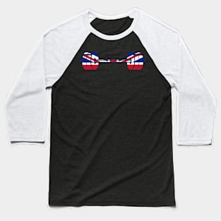 Union Jack Barbell Powerlifting Weight Lifting form Baseball T-Shirt